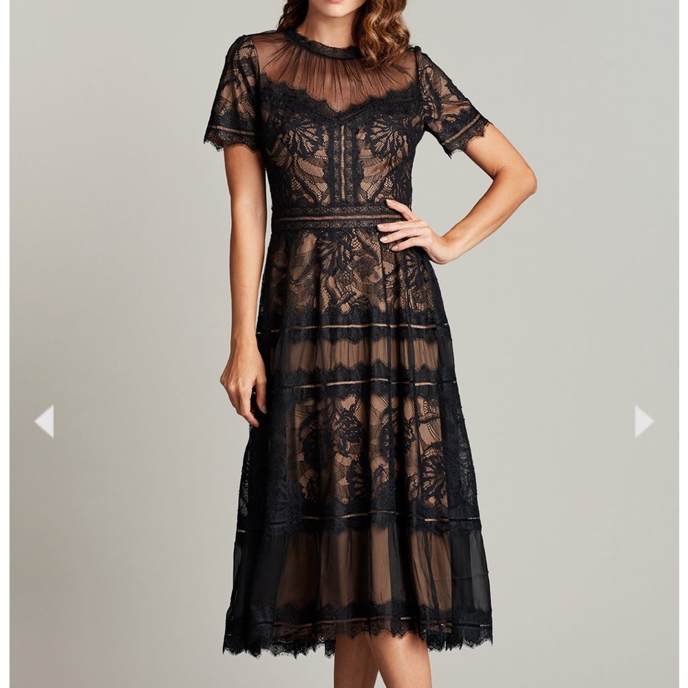 Tadashi Shoji Tea-Length Camilla Dress, worn once! Size 10.